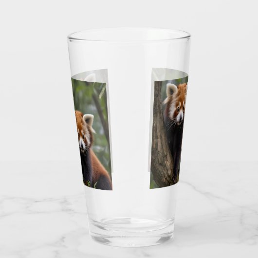Verre "Explorateurs en haut de l'arbre : Pandas rouge bé (Droite)