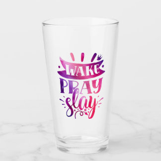 Verre Exprimez-vous - Réveillez-vous Priez Tuez - Rose