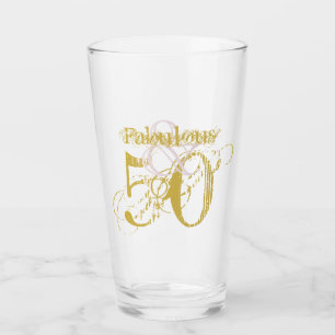 Verre Fabuleux & 50 Elégant Confetti Pink Gold Anniversa