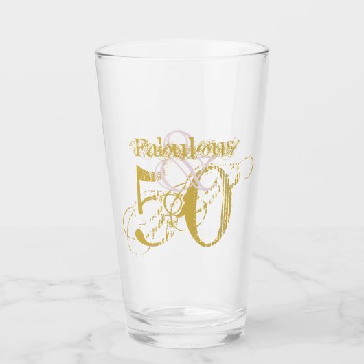 Verre Fabuleux & 50 Elégant Confetti Pink Gold Anniversa (Devant)