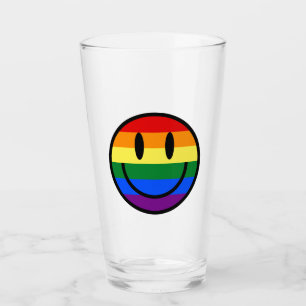 Verre Face souriante arc-en-ciel