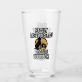 Verre Facilement distrait par les chiens et le bourbon (Devant)