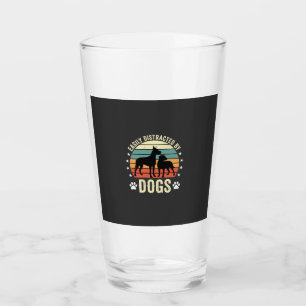 Verre Facilement distrait par les chiens Vintage Retro C
