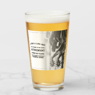 Verre Faire-part de retraite avec vieilles éperons