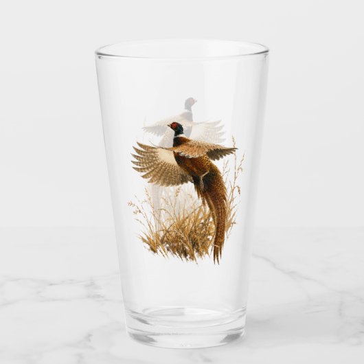 Verre Faisan en vol doré (Devant)