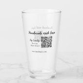 Verre Fait à la main avec amour code Q R site web petite (Dos)