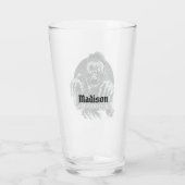 Verre fait sur commande de pinte du nom DEADMONTON (Dos)