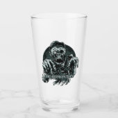 Verre fait sur commande de pinte du nom DEADMONTON (Devant)