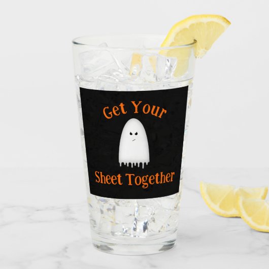 Verre Faites votre feuille ensemble Halloween Ghost (Dos glace)