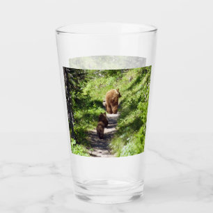 Verre Famille d'ours brun