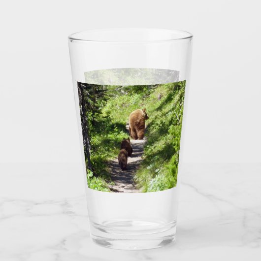Verre Famille d'ours brun (Devant)