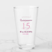 Verre Fée rose 15e anniversaire simple moder quinceanera (Dos)