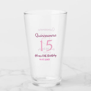 Verre Fée rose 15e anniversaire simple moder quinceanera