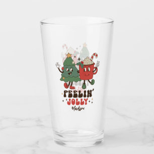 Verre Feelin' Jolly Fêtes de Noël Funny Retro Nom
