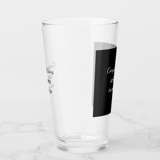 Verre Félicitations ajouter un message de nom simple dip (Droite)