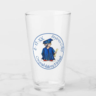 Verre Félicitations Blue Boy College Graduation Party