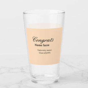 Verre Félicitations diplômé nom université promotion 20X