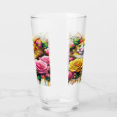 Verre Feline au milieu d'une floraison vibrante (Gauche)