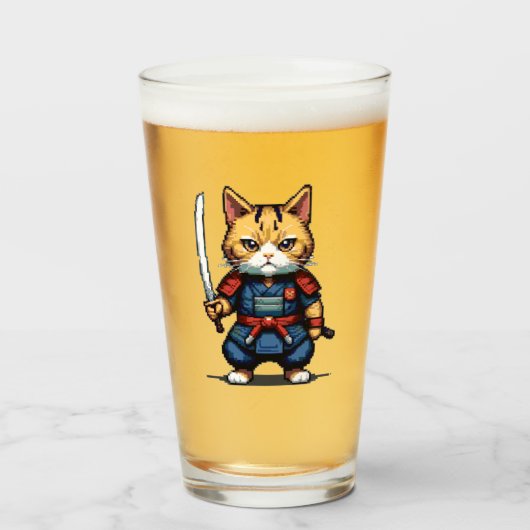 Verre Feline Samurai Warrior (Devant (rempli))