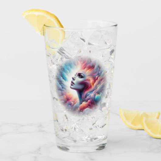 Verre Femme aux cheveux cosmiques Aura (Devant glace)