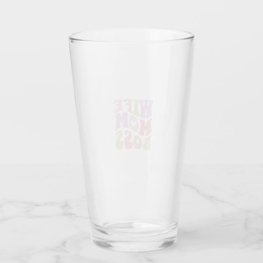 Verre Femme Maman Boss Retro Script Fête des mères (Dos)