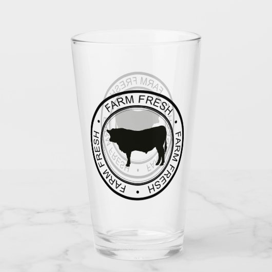 Verre Ferme Ferme Chauve-Vache fraîche Silhouette (Devant)