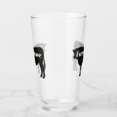 Verre Ferme Russe Noir Vache Silhouette (Droite)