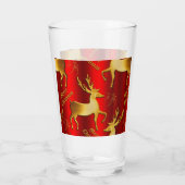 Verre Festif Red et Gold Reindeer Joyeux Noël (Dos)