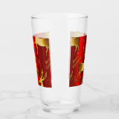 Verre Festif Red et Gold Reindeer Joyeux Noël (Gauche)