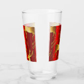 Verre Festif Red et Gold Reindeer Joyeux Noël (Droite)