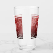 Verre Festif Red Foil Snowflakes Nom du monogramme (Droite)