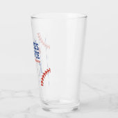 Verre Fête d'anniversaire de sport à rayures de baseball (Gauche)
