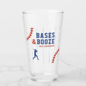 Verre Fête d'anniversaire de sport à rayures de baseball (Devant)