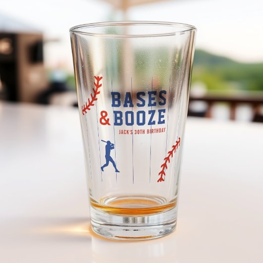 Verre Fête d'anniversaire de sport à rayures de baseball