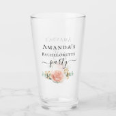 Verre Fête de bachelor rose gold floral eucalyptus (Devant)