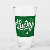 Verre Fête de la Saint-Patrick Cœur Trèfle Chanceux Trèf (Devant)