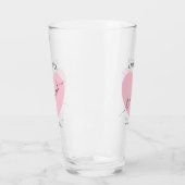 Verre Fête de mariée rose coeur (Gauche)