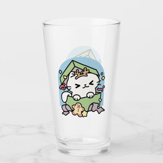 Verre Fête de Noël avec Purr-ty Time Cat (Devant)