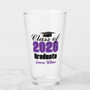 Verre Fête de remise des diplômes personnalisée violette