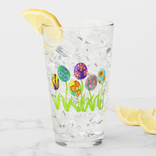 Verre Fête de vacances mignonne de fleur d'oeufs de (Devant glace)