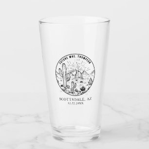 Verre Fête des mariées Cadeau personnalisé avec nom Mari