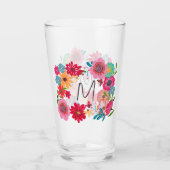 Verre Fête des mariées Fleur sauvage rose (Devant)