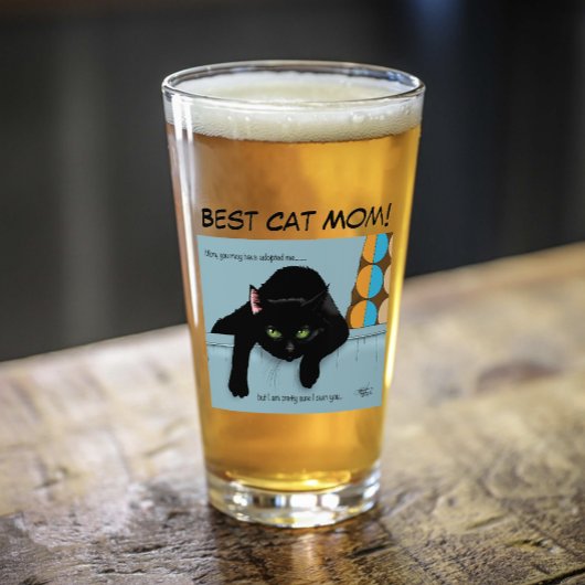 Verre Fête des mères de chats noirs