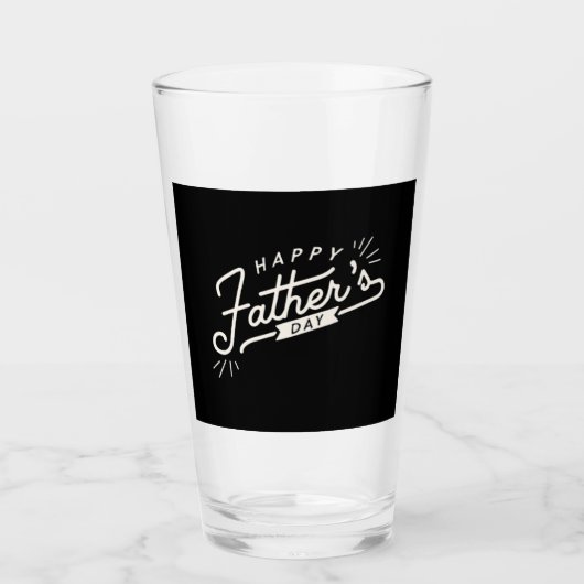 Verre Fête des pères Black Happy (Devant)