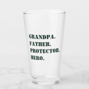 Verre Fête des pères grand-père protecteur père Hero Tex