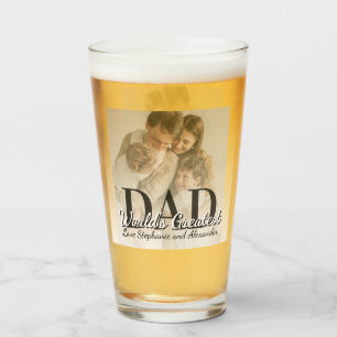 Verre Fête des Pères Meilleur Papa du Monde avec Photo