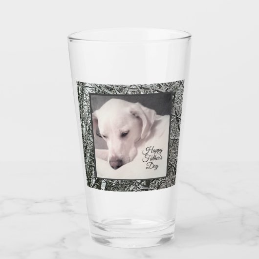 Verre Fête des pères mignonne Chien Chien Chien Blanc Sn (Devant)