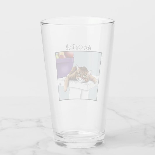 Verre Fête des pères Orange Tabby Chat (Dos)