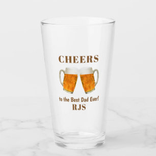 Verre Fête des pères Papa Meilleur Jamais Monogram Beer