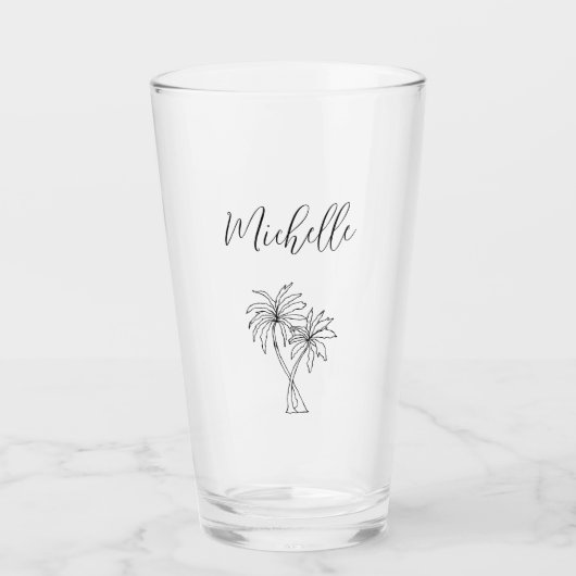 Verre Feuillage botanique des palmiers tropicaux (Devant)